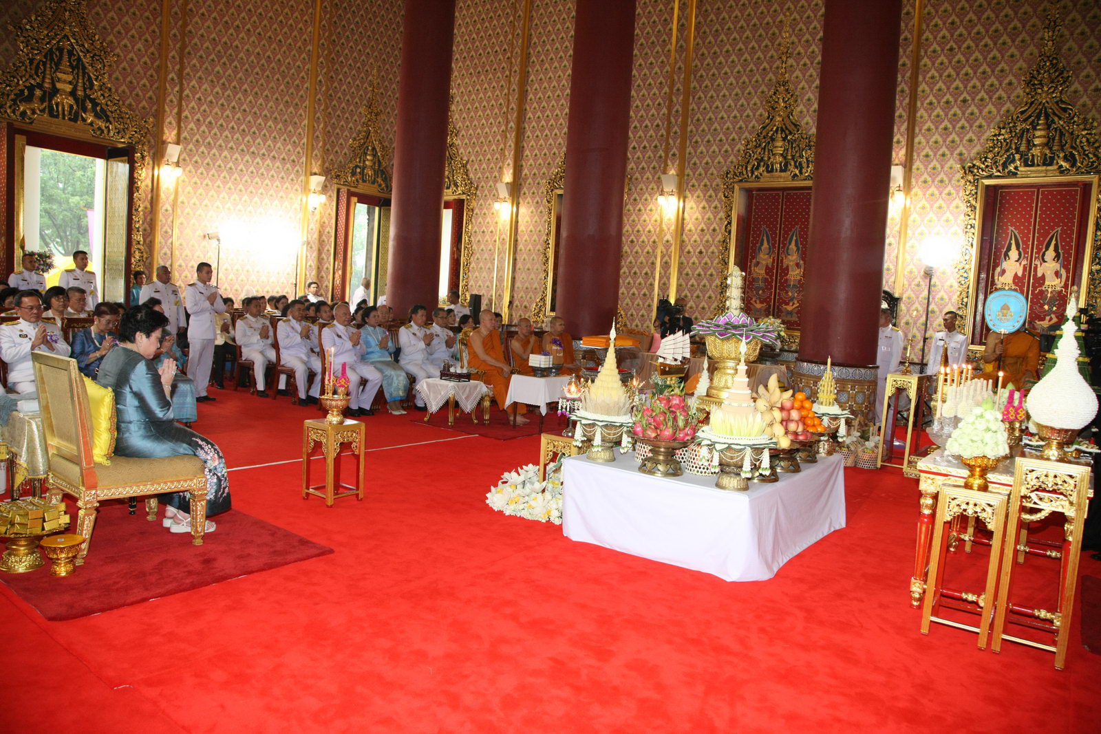 พระเจ้าวรวงศ์เธอ พระองค์เจ้าโสมสวลี พระวรราชาทินัดดามาตุ เสด็จไปทรงสดับพระธรรมเทศนามหาชาติกัณฑ์ทานกัณฑ์